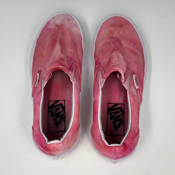 Vans Slip On Pink Ice Dyed Tie Dye Reworked Festival Shoes Womens Size 5 - Picture 8 of 8
